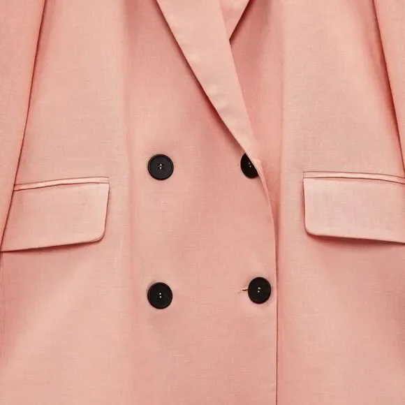 NWT ZARA LINEN BLAZER - Picture 3 of 9